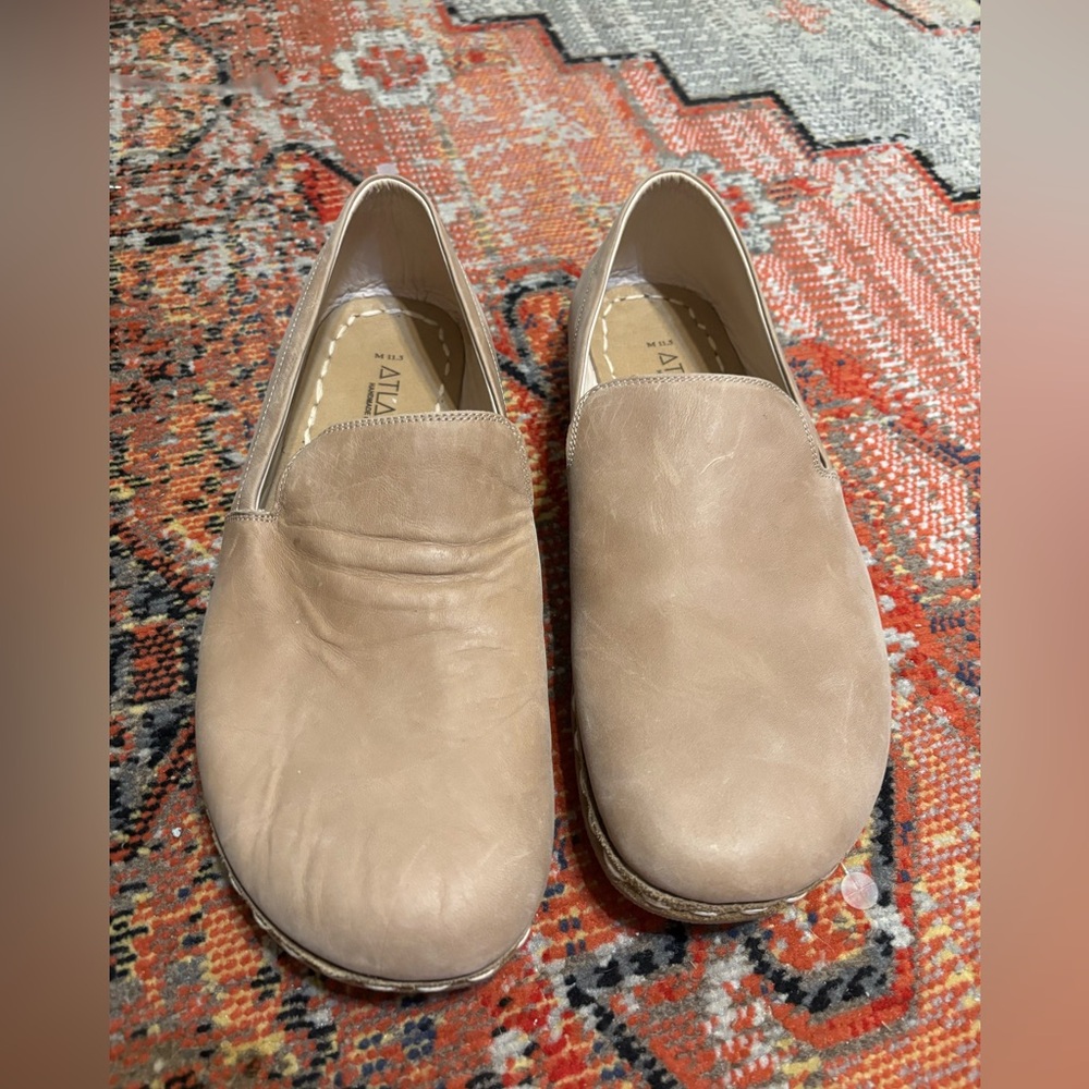 Atlantis Taupe Leather Slip-On Loafers